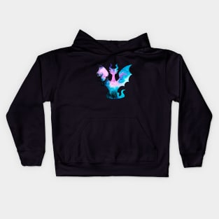 Galaxy Dragon Silhouette Kids Hoodie